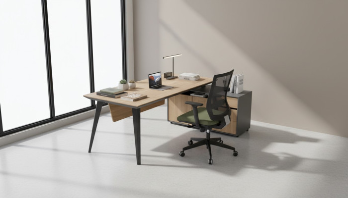 Coin bureau Table Office Big Chef Tables Desk Meubles Brun