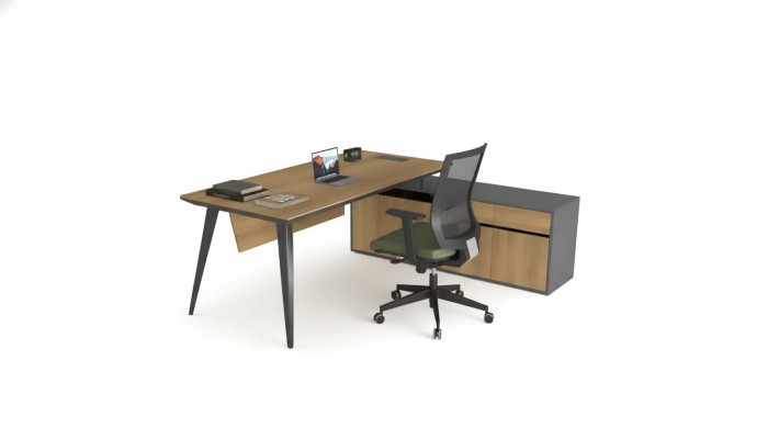 Bureau d'angle Tableau de bureau Marron Grand Chef Tables Mobilier de bureau