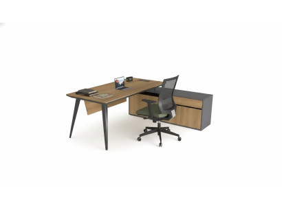 Bureau d'angle Tableau de bureau Marron Grand Chef Tables Mobilier de bureau