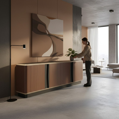 Meuble d'appoint mobile de luxe en bois