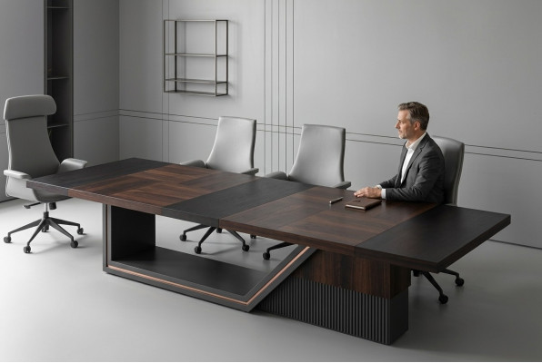 Grande table de conférence, table de séminaire, table de réunion, mobilier de bureau, moderne