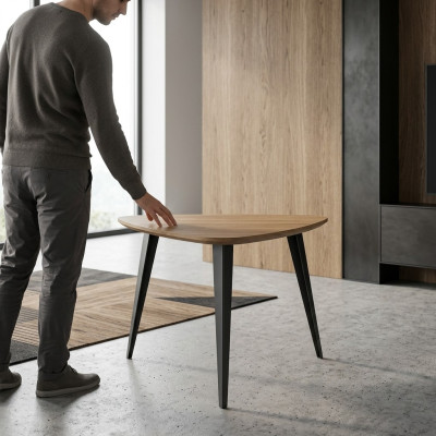 Table basse triangulaire Mobilier de salle d'étude Table basse Meubles en bois Brun neuf
