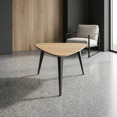 Table basse triangulaire Mobilier de salle d'étude Table basse Meubles en bois Brun neuf