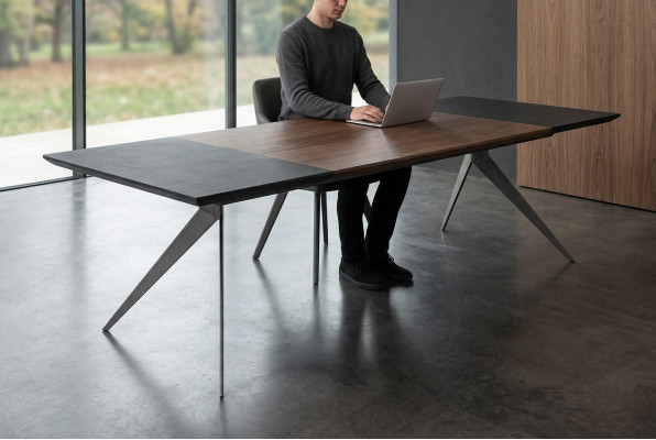 Grande table de conférence Mobilier de bureau Table de réunion Mobilier de bureau Marron
