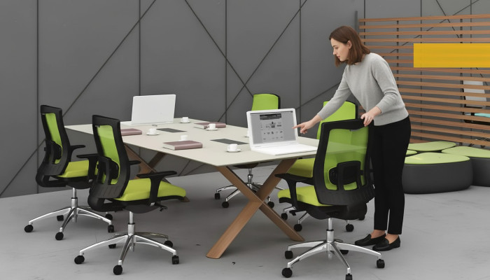 Grand bureau professionnel Tables de conférence Mobilier Aménagements Mobilier en bois Moderne