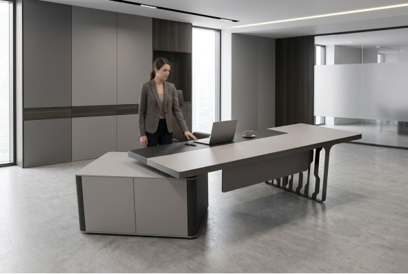 Mobilier de bureau moderne bureau, mobilier de salle d'étude bureau gris