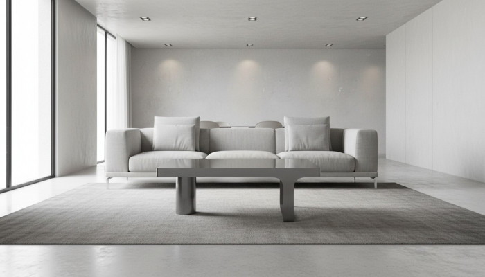 Table basse de luxe pour le bureau, mobilier de designer, table d'appoint en bois gris.