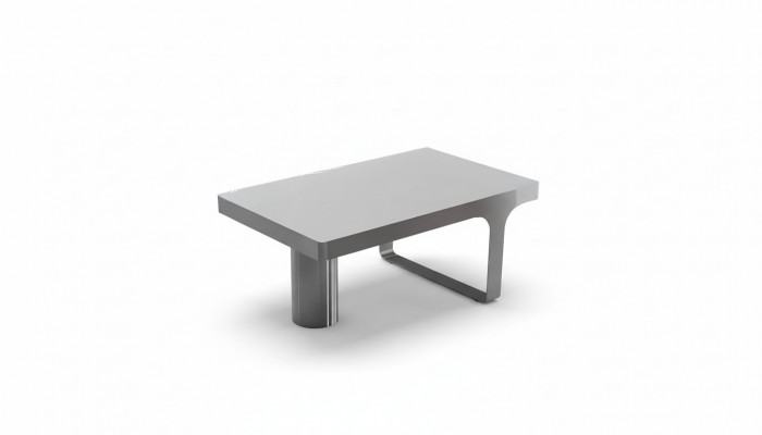 Table basse de luxe pour le bureau, mobilier de designer, table d'appoint en bois gris.