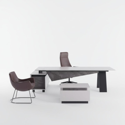Mobilier de bureau gris pour la salle d'étude Bureau Buffet Mobilier de bureau Moderne Bois