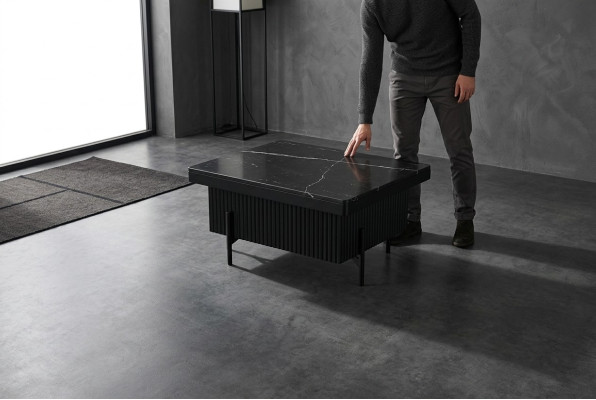 Table basse de bureau noire Mobilier de salle d'étude Tables de design Tables d'appoint
