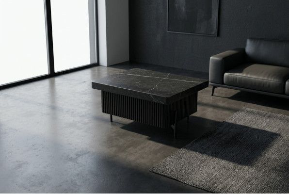 Table basse de bureau noire Mobilier de salle d'étude Tables de design Tables d'appoint