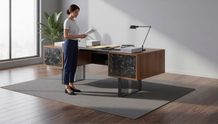 Bureau en bois massif Mobilier de bureau pour étude Ameublement de bureau Mobilier design