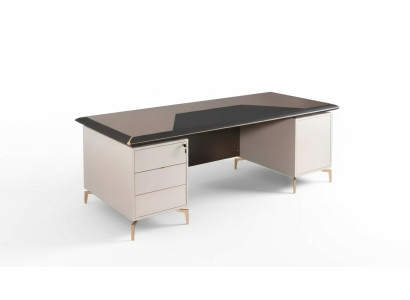Meubles de bureau Bureau Chef Pieds en acier inoxydable Table avec tiroirs Meubles en bois