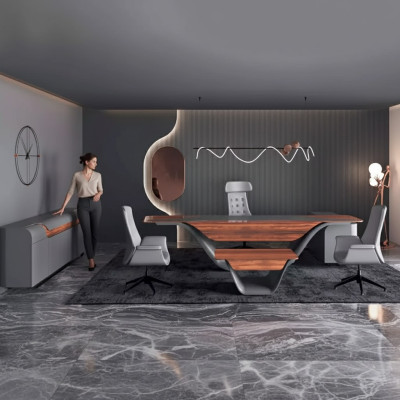 Un luxueux ensemble pour un bureau de haute qualité dans un style futuriste.