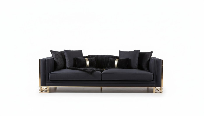 Ensemble de canapé de luxe canapé fauteuil 3+1 places table basse table d'appoint set 4 pièces