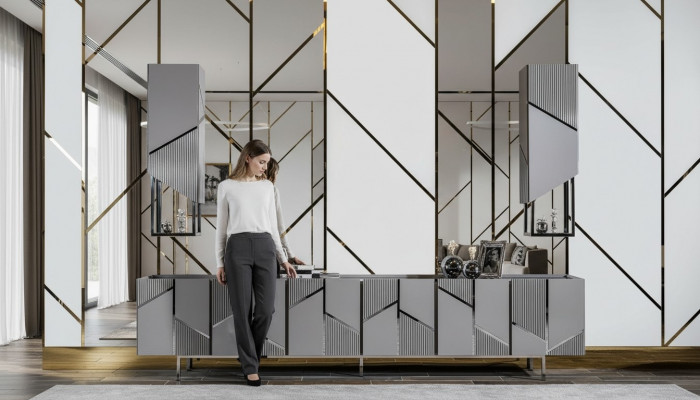 Meuble TV bas + 2 étagères buffet meuble TV bas salon bois moderne neuf