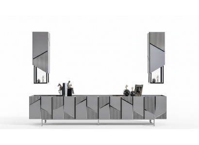 Meuble TV bas + 2 étagères buffet meuble TV bas salon bois moderne neuf
