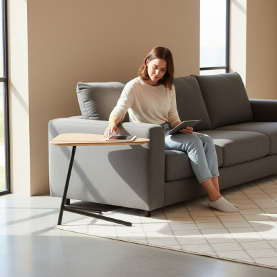 Table d'appoint de salon de luxe Matériau de mobilier moderne en bois avec métal