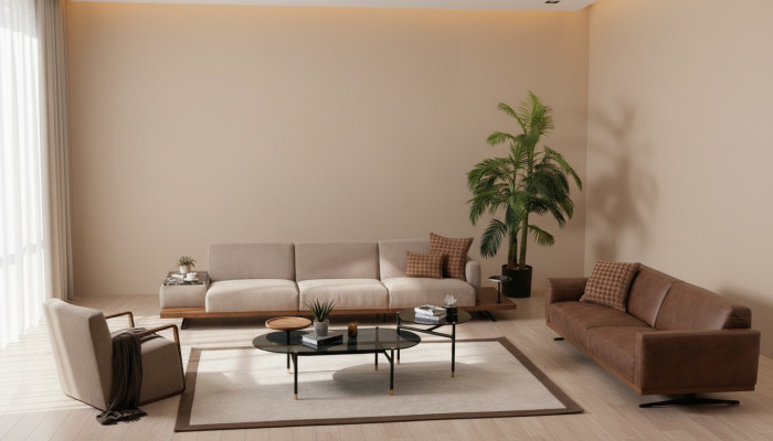 Luxueux ensemble de canapés, canapé 4+3+1 fauteuil 2x table basse 4 pièces