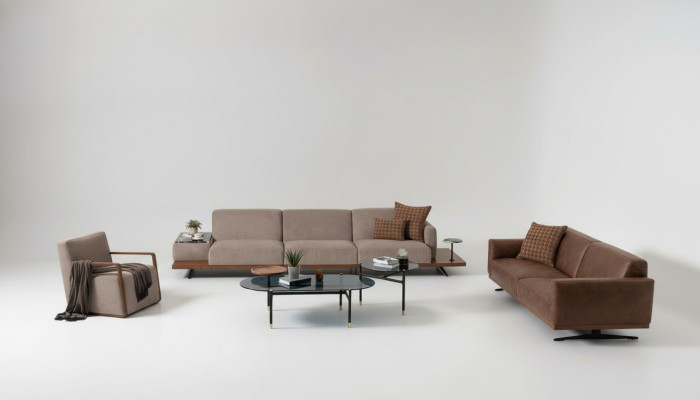 Luxueux ensemble de canapés, canapé 4+3+1 fauteuil 2x table basse 4 pièces
