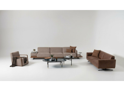Luxueux ensemble de canapés, canapé 4+3+1 fauteuil 2x table basse 4 pièces