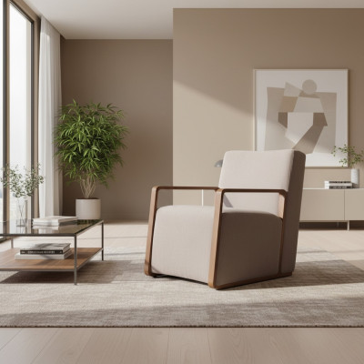 Fauteuil 1 place Canapé Tissu Tissu Canapés Rembourrage Mobilier de design Gris nouveau