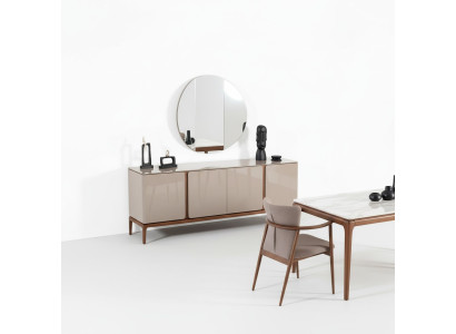 Meuble d'appoint de salon Miroir Buffet en bois avec style métal noir Commode