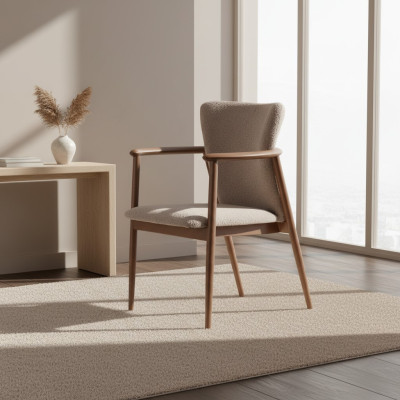 Salle à manger Chaise Design Tissu rembourré Style Textile Fauteuil inclinable moderne