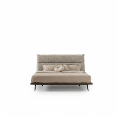 Design de chambre Loft moderne Conception de lit de chambre Lits de luxe Mobilier de style Rembourrage gris nouveaux