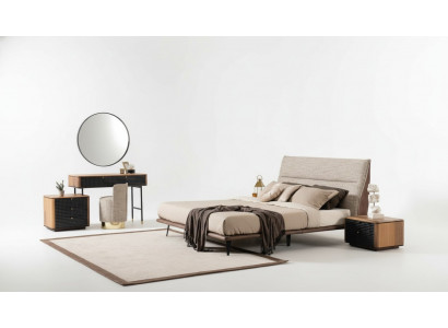 Ensemble de chambre complet Lit Coiffeuse Miroir Tabouret 6 pièces.