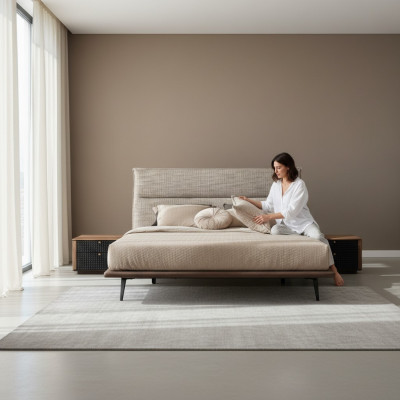 Chambre Table de chevet Design Meubles Tables de chevet Bois brun Couleur