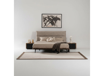 Chambre à coucher italienne Lit 2x Table de chevet 3 pièces Style moderne de luxe