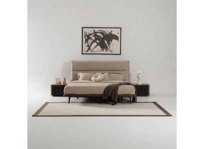 Chambre à coucher italienne Lit 2x Table de chevet 3 pièces Style moderne de luxe