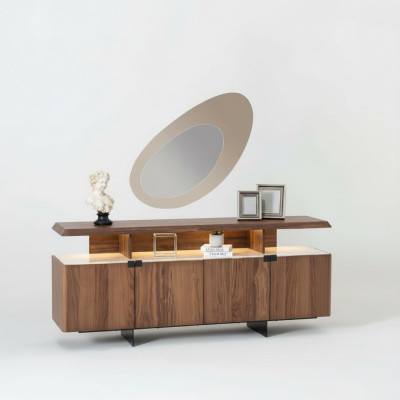 meuble de design en buffet commode 2 pièces en bois de luxe.