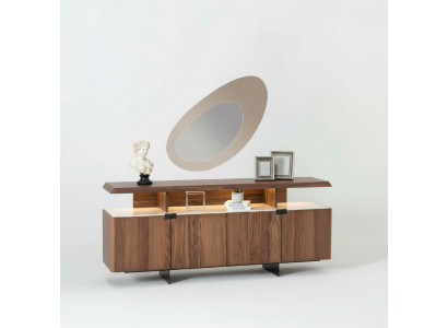 meuble de design en buffet commode 2 pièces en bois de luxe.