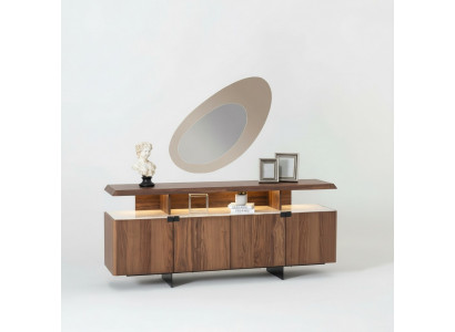 meuble de design en buffet commode 2 pièces en bois de luxe.