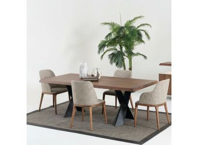 Conception de meubles de salle à manger en bois, chaise moderne, table de groupe, ensemble de 4 chaises, 5 pièces.