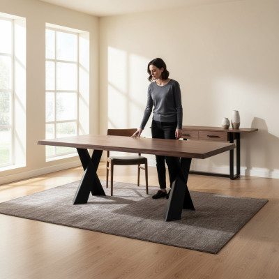 Table de salle à manger Table en bois Mobilier Design Salle à manger Tables Design table en bois 220x100cm