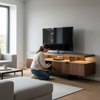 Meuble télé bas de gamme de luxe Armoire étagère latérale Bahut Meuble TV Stand Armoire Mobilier