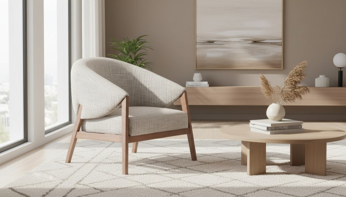 Salon de luxe Paysage Fauteuil Canapé Rembourrage Textile Canapés Design Gris