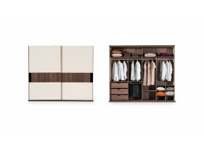 Armoire de luxe avec portes coulissantes Armoire en bois Style moderne Beige