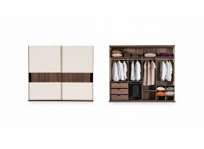 Armoire de luxe avec portes coulissantes Armoire en bois Style moderne Beige