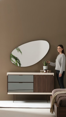 Chambre à Coucher Console Armoires Luxe Bois Avec Verre Moderne Design  Chambre à coucher Console Armoires de luxe en bois avec design moderne en verre