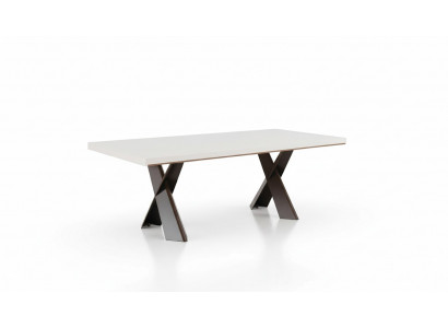 Salle à manger Table à manger Table Métal Style Moderne Design Mobilier Luxe neuf Blanc