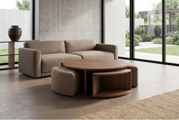 Table basse Table basse Salon brun design de luxe tables en bois table