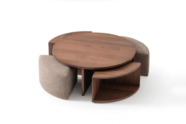 Table basse Table basse Salon brun design de luxe tables en bois table
