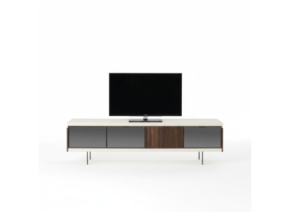 Meuble télé bas Étagère Buffet Meuble télé Design Luxueux Bois Blanc 225cm