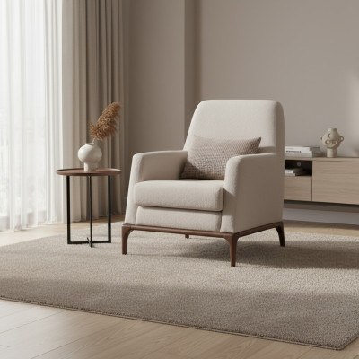 Canapé design Fauteuil Canapé Rembourrage en tissu de luxe 1 place gris nouvel