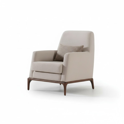 Canapé design Fauteuil Canapé Rembourrage en tissu de luxe 1 place gris nouvel