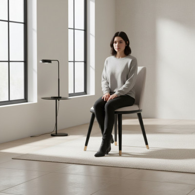 Chaise de salle à manger beige Designer Mega Comfort abler dans un style moderne